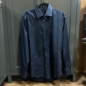 Roberto Cavalli Deep Blue Dress Shirt